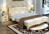 双人床美式白色公主床松木床实木儿童床单人床小床木板床1.5米1.8