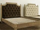 现货美式实木床橡木复古做旧双人床原木家具欧式布艺软包1.8米床