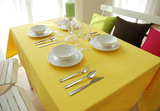 单色黄素色高档桌布布艺美式乡村复古餐桌布长方形茶几桌布定制