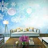 雪花客厅壁画墙纸现代田园自然风景大型3d立体壁纸卧室背景墙布