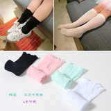 16春夏韩国儿童堆堆袜宝宝松口袜女童甜美镂空针织网眼中筒袜子薄