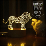 原创3D立体灯LED动物狮子led小台灯夜灯创意男女生日礼品物新奇特