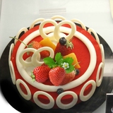 生日蛋糕装饰片烘焙原料巧克力饰品人气即食盒装代可可脂白色圆环