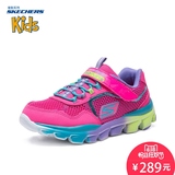 Skechers斯凯奇女童鞋 中大童魔术贴运动鞋 新款防滑跑步鞋80682