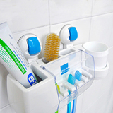 韩国进口强力吸盘防尘牙刷架牙膏架牙具架含漱口杯