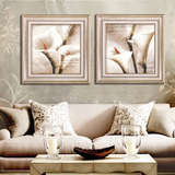 有框画卧室装饰画欧式客厅挂画壁画餐厅墙画 美式风格花卉马蹄莲