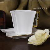 英式下午茶杯碟骨瓷创意欧式白色咖啡杯碟花茶杯 高档奢华 礼盒装