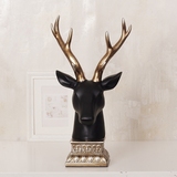 美式鹿头玄关摆件创意墙饰壁挂欧式挂件动物头家居客厅装饰品摆设