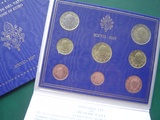 梵蒂冈2007年本笃十六世-8枚欧元套币官方卡币（含2枚双色币）