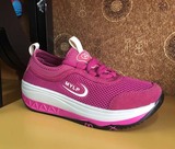 包邮特价美意莲网面女鞋 透气休闲鞋厚底运动鞋跑步鞋单鞋 紫色