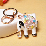 韩版卡通猫眼石大象钥匙扣男女士钥匙圈链汽车钥匙扣包包挂件包邮
