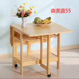 特价实木松木折叠餐桌饭桌6人经济型伸缩现代简约伸缩餐桌