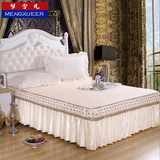 夹棉床裙三件套加厚床罩单件韩版公主蕾丝花边保暖床套床单1.8m床