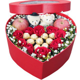 北京鲜花快递平安夜圣诞节苹果鲜花巧克力礼盒预定平安果鲜花礼盒