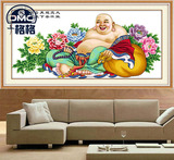 十格格精准印花DMC正品十字绣传统宗教中国风客厅挂画 富贵弥勒佛