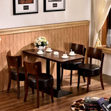 简约小吃甜品店奶茶店桌椅 茶西餐厅咖啡厅桌椅组合 实木餐饮家具