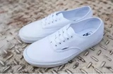 Vans/万斯 AUTHENTIC 纯白色 低帮 手绘帆布鞋全白涂鸦男鞋女鞋