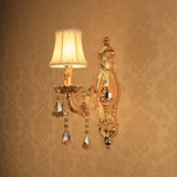 单头卧室水晶壁灯 客厅欧式蜡烛壁灯 过道 走廊金色壁灯