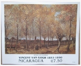 尼加拉瓜1991年梵高百年纪念绘画名画杨树巷无齿邮票小型张新