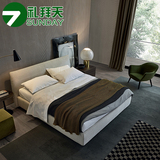 新款布艺床小户型可拆洗北欧宜家双人床 1.5/1.8米储物软体床布床