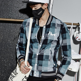 秋季新韩版款男士夹克外套修身青少年日系学院风长袖棒球服潮男装