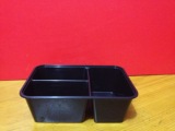 厂家直销750ml加厚一次性三格快餐盒（黑/白色)  500ml 分格
