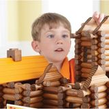 亲子搭建游戏环保小木屋林肯房 原木建筑百变木头积木幼儿园玩具