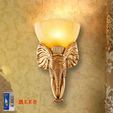 欧式大象壁灯复古创意卧室客厅走廊过道灯咖啡馆酒店动物装饰壁灯