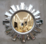新款欧式浴室镜卫浴镜子圆镜太阳镜装饰镜玄关镜壁挂镜子浴室镜子