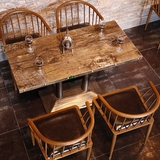 复古主题西餐厅桌椅 奶茶咖啡厅茶餐厅桌椅组合 酒吧甜品店餐桌椅