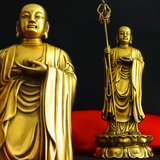 纯铜地藏王地藏菩萨像佛教供奉佛像工艺品客厅摆件九华山开光站像