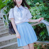 日系JK制服圆领短袖衬衫百褶裙班服日本高中学生装学院风校服套装