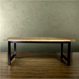 老松木实木书桌电脑桌欧美式实木家具 榆木铁艺做旧 loft工业餐桌