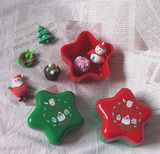 橡皮物语 新代文具 绝版20年圣诞快乐星星收纳盒心形杂物糖果盒子