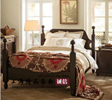 美式做旧实木床　地中海双人床　欧式法式卧室家具婚庆床特价