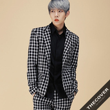 新款 西服常规单排小西服全球购黑色韩版男装 礼服青春格子流行