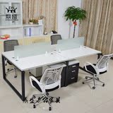 武汉办公家具办公桌4人组合屏风职员桌员工位简约现代电脑桌椅