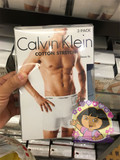 美国代购Calvin Klein男士纯棉短四角裤平角裤拳击短裤CK内裤3条