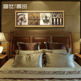 欧式装饰画卧室床头画挂画壁画温馨单幅长条背景墙美式客厅装饰画