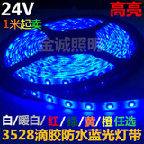 24V3528防水蓝光LED灯带24V防水货车蓝色LED灯条白/暖白/红/绿/黄