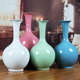 景德镇陶瓷器颜色釉小插花瓶现代家居装饰品古典客厅简约书房摆件