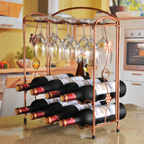 红酒架酒瓶架摆件家用餐厅现代客厅欧式杯架倒挂创意葡萄酒8杯4瓶