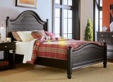 地中海1.8米双人床 实木床 卧室家具 黑色时尚床 黑色1.5米床定做
