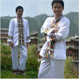 特价佤族族男装苗族服装云南少数民族舞蹈演出服装服饰壮族服装