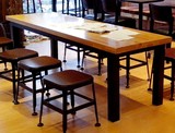 简欧餐桌椅 中式实木餐桌椅 方形复古大餐桌 咖啡桌酒吧桌办公桌