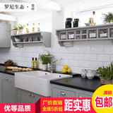 北欧/宜家厨房现代砖10x20釉面砖亮光黑白瓷片卫生间瓷砖厨卫墙砖