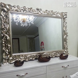 维卡生活 方形欧式壁挂浴室镜 双盆卫浴镜 卫生间镜子客厅装饰镜