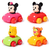 迪士尼正品儿童回力车米奇米妮维尼熊卡通小汽车软胶益智宝宝玩具