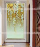 艺术玻璃 新款 现代简约 客厅玄关 屏风隔断双面 立体雕 叠翠流金