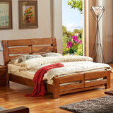 原木双人床全实木床纯柏木床现代中式1.8米1.5米实木家具特价成都